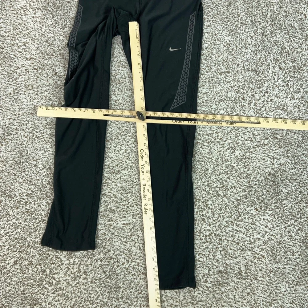 Nike Leggings Womens Medium Black Dri FIT Running Ankle Zip Tights Workout Gym